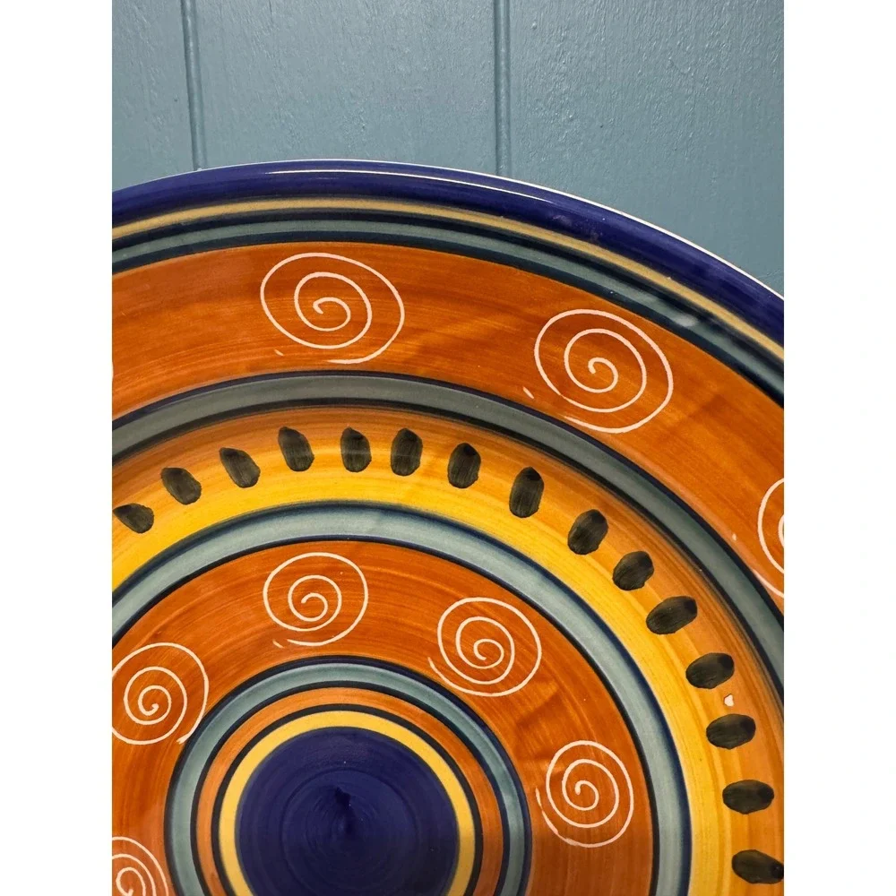 Pier 1 Italian Swirl Handpainted Earthenware Charger Plate 13